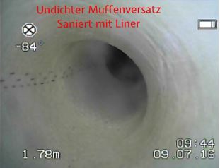 undichter Muffenversatz